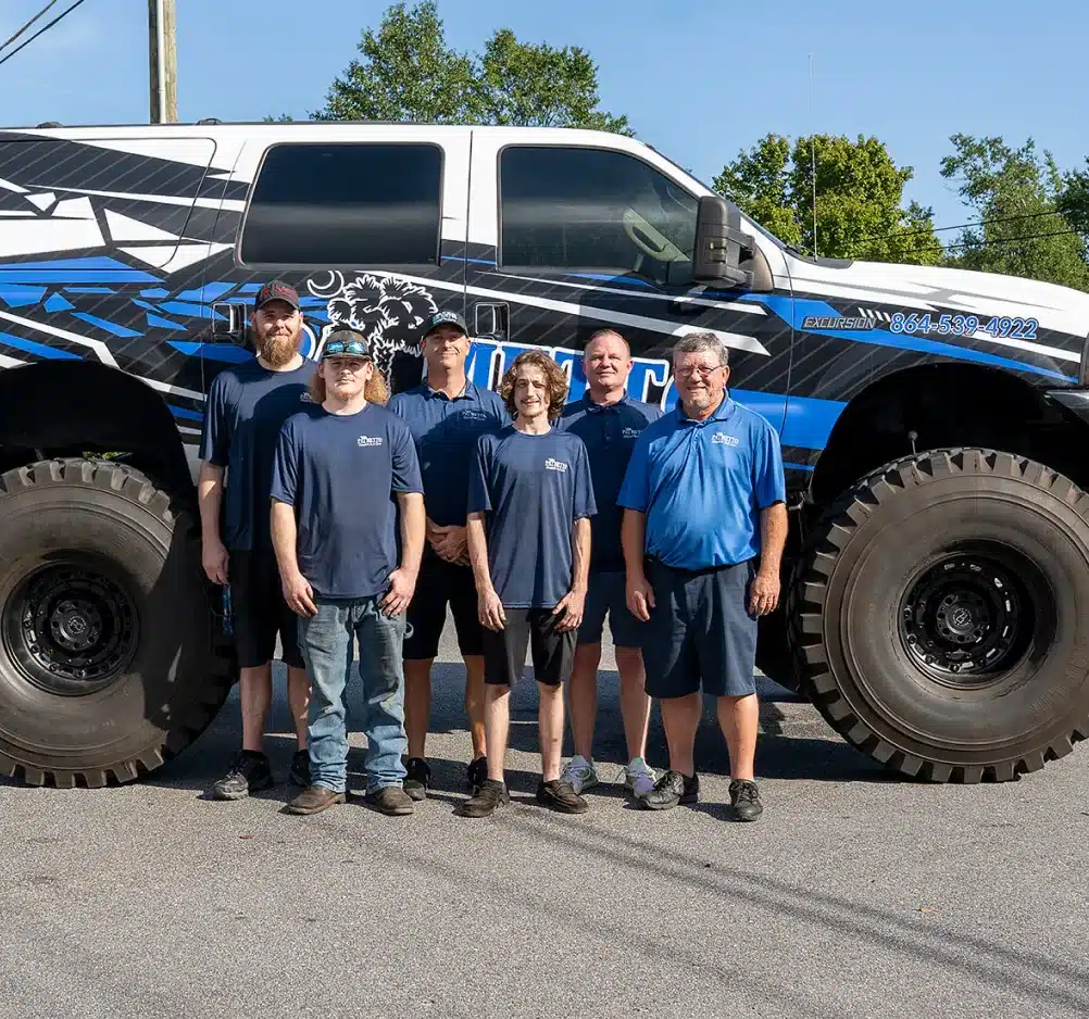Image of an auto repair shop team in South Carolina. Join the auto repair career team at Palmetto Complete Auto Care in Piedmont, SC